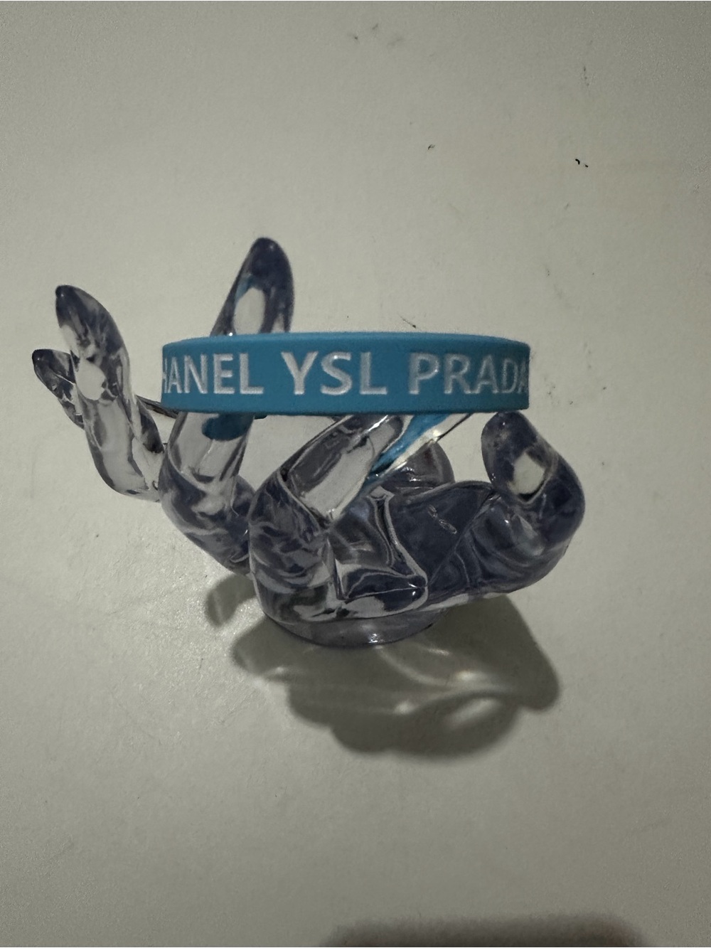 Designer Logo Silicone Bracelet - Turquoise with White Lettering